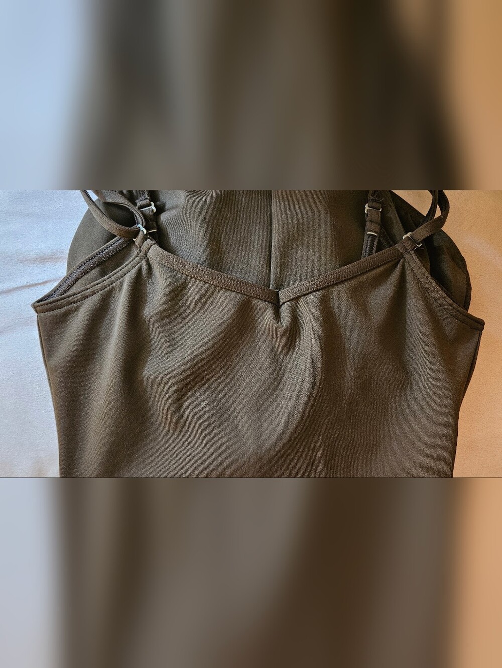 Capezio Sleek Brown Cami Leotard with Adjustable Straps